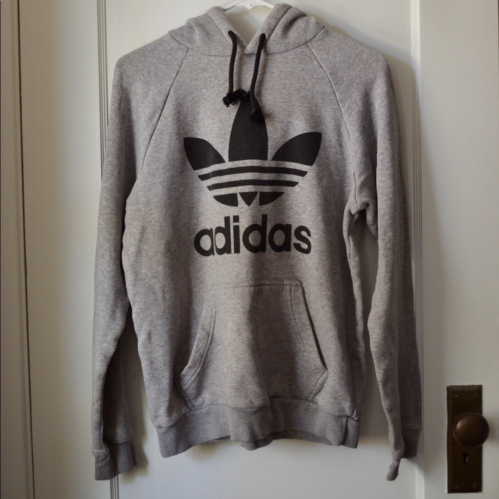 grey adidas logo sweatshirt